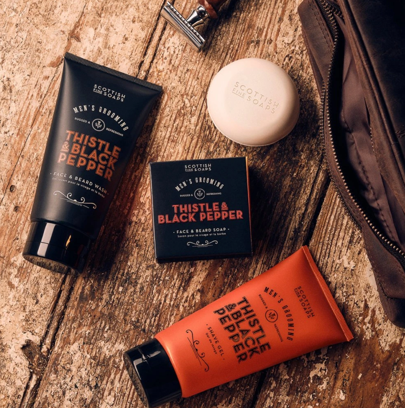 Thistle & Black Pepper, Mycí gel na pleť a vousy, 150 ml