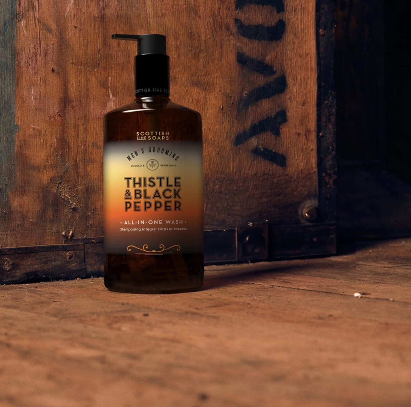 Thistle & Black Pepper, Mýdlo pro muže - na tělo, pleť i vlasy, 500 ml