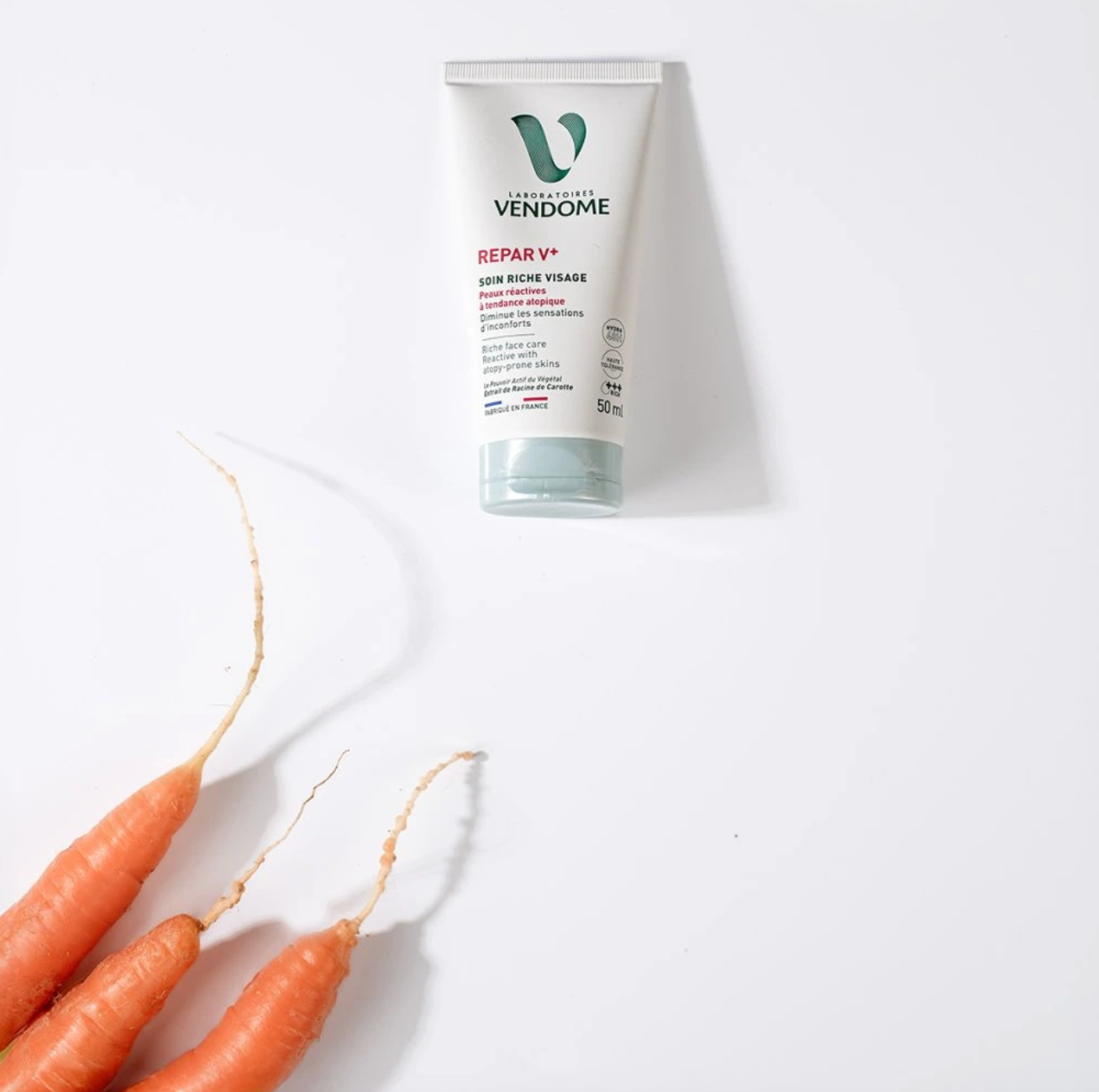 REPAR V+ Soin Riche Visage, Hydratační pleťový krém pro atopickou pokožku, 50 ml