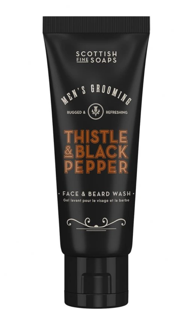 Thistle & Black Pepper, Mycí gel na pleť a vousy, 75 ml